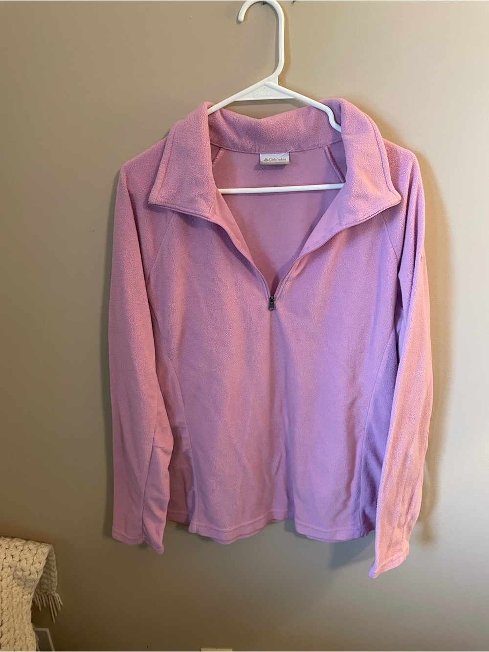Columbia Light Pink Quarter-Zip Fleece Pullover